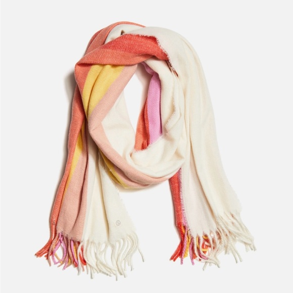 Fringed Multi Colored Striped scarf Long Length - Picture 2 of 5